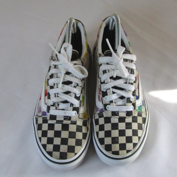 Vans Missy Multi-Colored Checkers Sneakers Size 2 Pre-worn Fair Condition - Picture 2 of 8